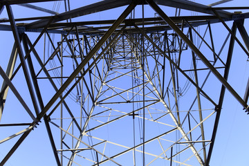 High voltage towers, close-up pictures