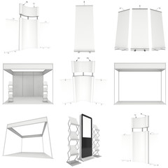 Trade show booth set. Floor Stands Collection.