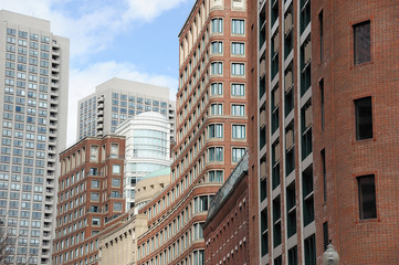 Boston downtown skyscrapers