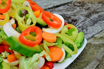 salad in dish on  table