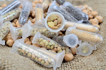 research grain in tube on sack