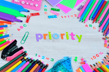 word priority on table