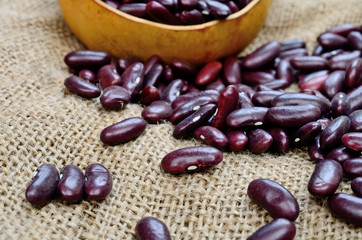 red beans on sack
