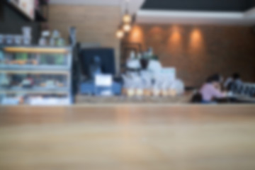 Interior blur of street coffee shop