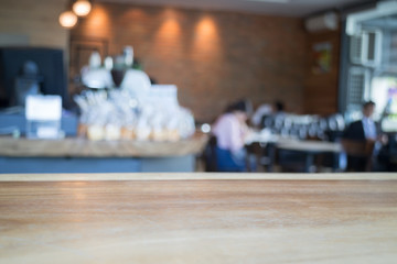 Interior blur of street coffee shop