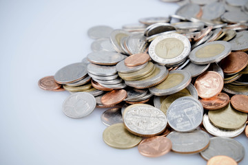 business finance. save money for investment concept coins