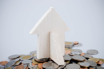 business finance. save money for investment concept coins