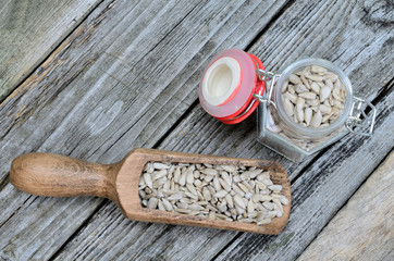 sunflower seed on table
