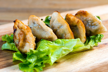 Chinese food Fried dumplings on plate