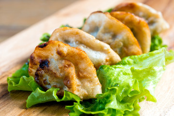 Chinese food Fried dumplings on plate