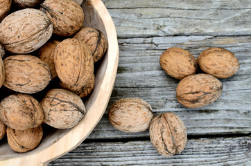 walnut in bowl on table
