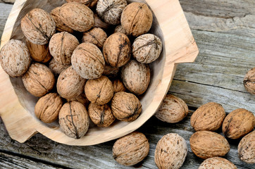 walnut in bowl on table