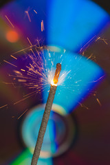 sparkler on an abstract background