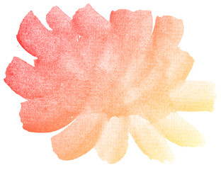 Abstract red watercolor on white background.This is watercolor splash.It is drawn by hand.