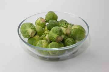fresh brussels sprout in bowl