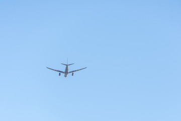 flying up passenger airplane