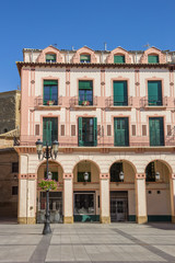 Fototapeta na wymiar Old building at the central square in Huesca