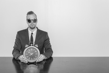 Businessman sitting at office desk