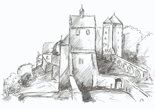 sketch of castle Stolpen