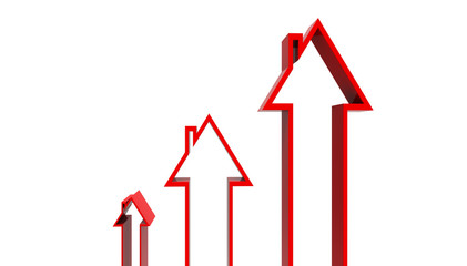 House Market rising 3d illustration