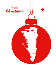 Merry Christmas Map Gibraltar