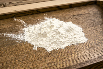 Flour on the desk