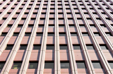 Fototapeta premium Taipei, Taiwan- Pink modern building facade.