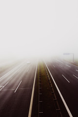 foogy sunrise at highway