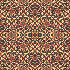 Seamless hand drawn mandala pattern.