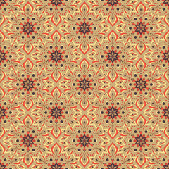 Seamless hand drawn mandala pattern.