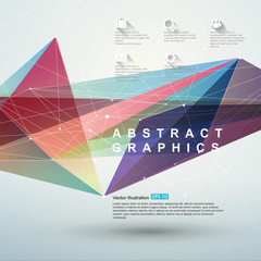 Obraz premium Point, line, surface composition of abstract graphics, infographics,Vector illustration.