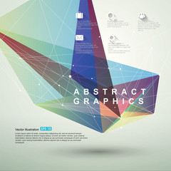 Obraz premium Point, line, surface composition of abstract graphics, infographics,Vector illustration.