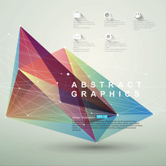Naklejka premium Point, line, surface composition of abstract graphics, infographics,Vector illustration.
