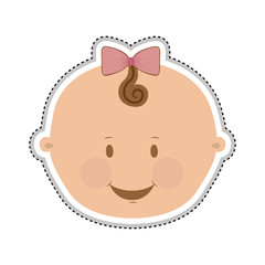 cute baby girl icon image vector illustration design 