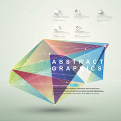 Obraz premium Point, line, surface composition of abstract graphics, infographics,Vector illustration.