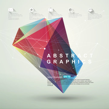 Point, line, surface composition of abstract graphics, infographics,Vector illustration.