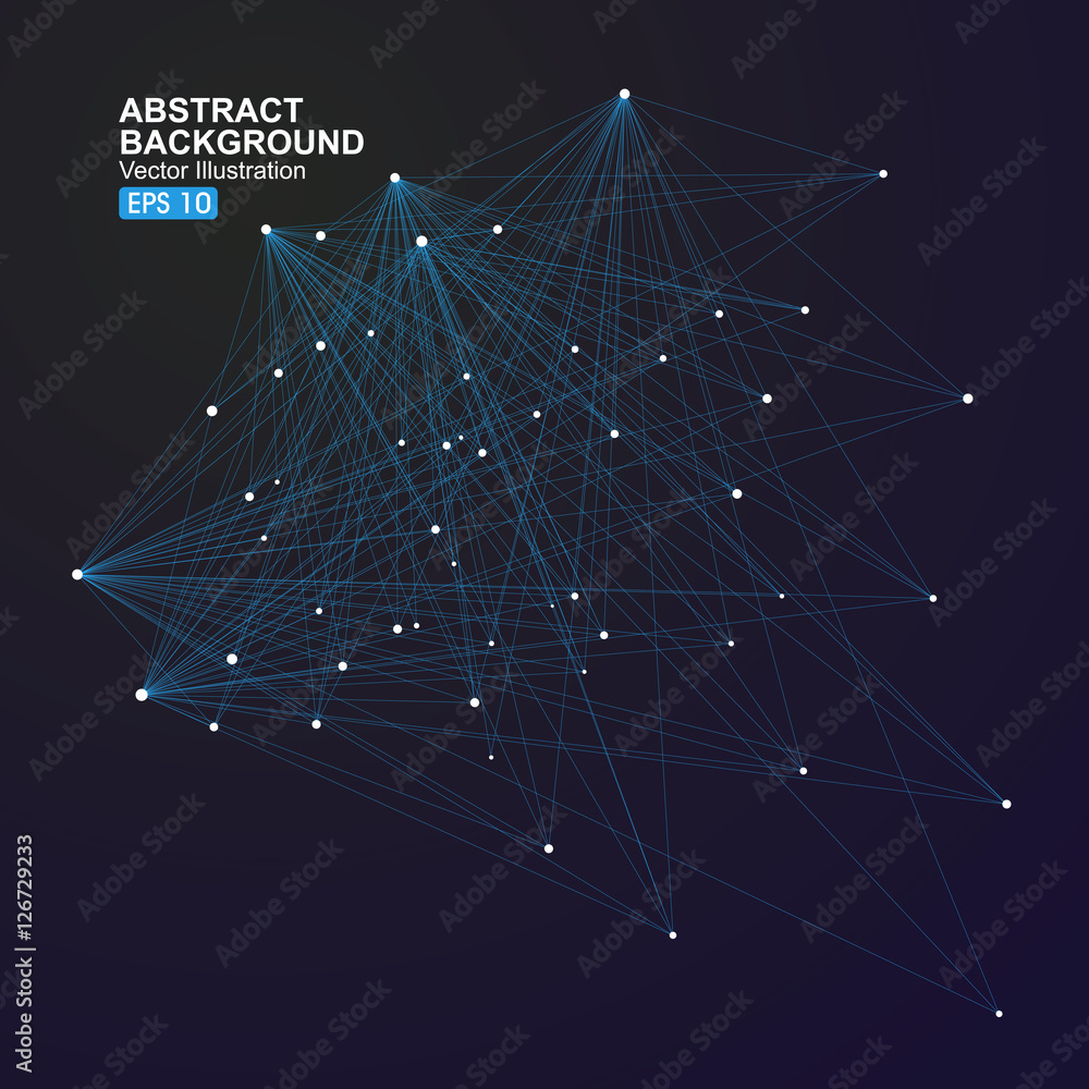 Poster dot and line consisting of abstract graphics.