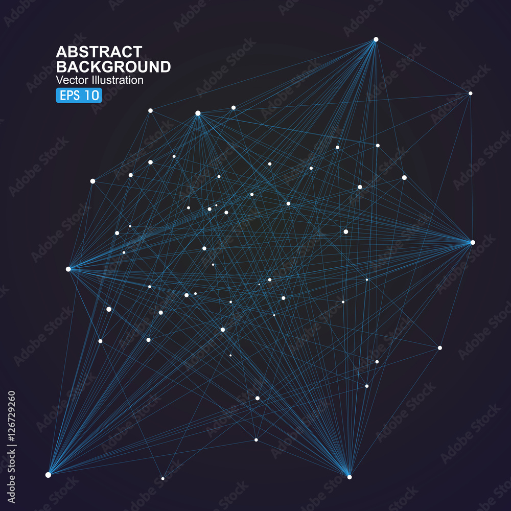 Poster dot and line consisting of abstract graphics.