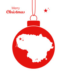 Obraz premium Merry Christmas Map Lithuania