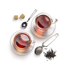 tea accessories on a white background