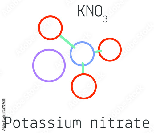 "KNO3 Potassium nitrate molecule" Stock image and royalty-free vector ...