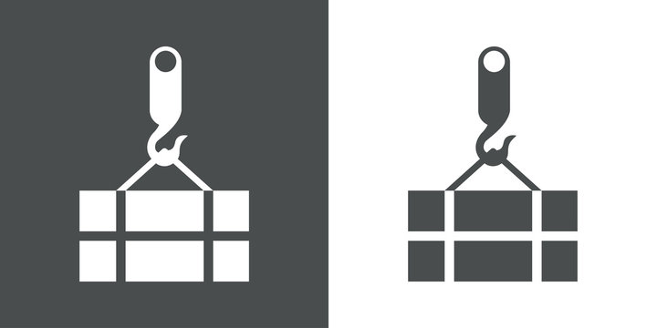 Icono plano carga gris y blanco