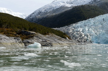 Pia glacier on the archipelago of Tierra del Fuego.