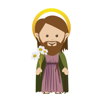 saint joseph holy family icon image vector illustration design 