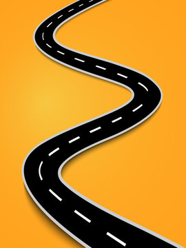 Winding road on a colorful background. Vector EPS 10