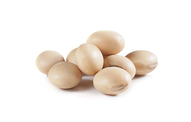 soy beans close up isolated on white background