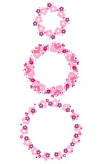 cute pink flower frame pattern