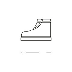Vector illustration of thin line boot icon on white background