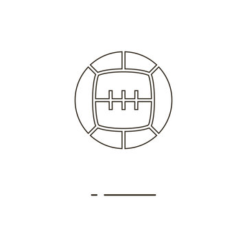 Vector illustration of line sport ball icon on white background