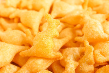 Heap of Paprika Potato Chips, soft focus